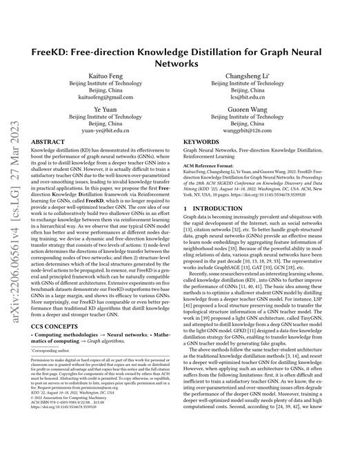 Main figure for FreeKD: Free-direction Knowledge Distillation for Graph Neural Networks