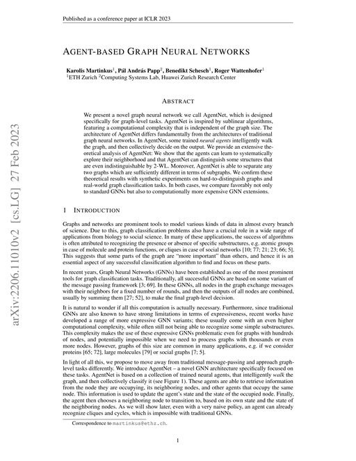 Main figure for Agent-based Graph Neural Networks