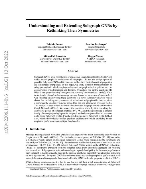 Main figure for Understanding and Extending Subgraph GNNs by Rethinking Their Symmetries