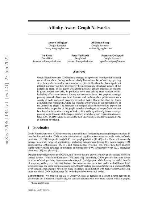 Main figure for Affinity-Aware Graph Networks