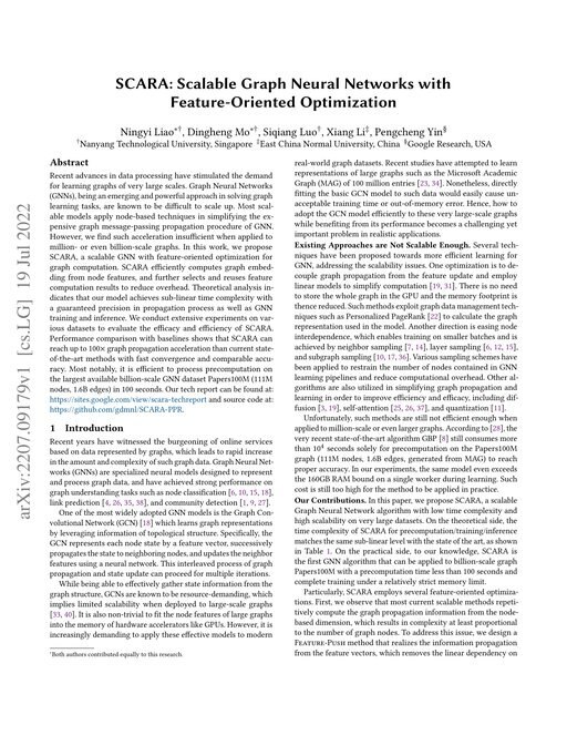 Main figure for SCARA: Scalable Graph Neural Networks with Feature-Oriented Optimization