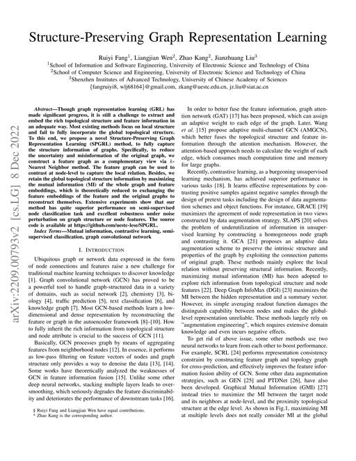Main figure for Structure-Preserving Graph Representation Learning