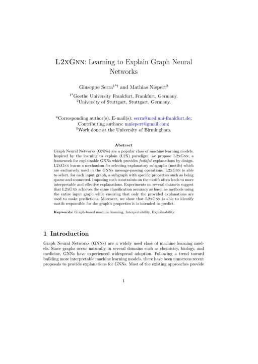 Main figure for L2XGNN: Learning to Explain Graph Neural Networks