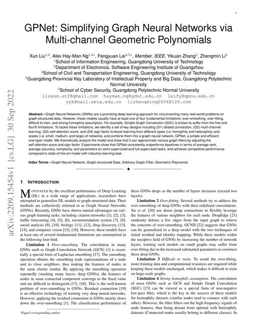 Main figure for GPNet: Simplifying Graph Neural Networks via Multi-channel Geometric Polynomials