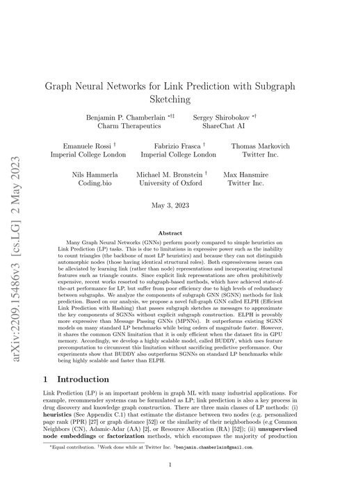 Main figure for Graph Neural Networks for Link Prediction with Subgraph Sketching