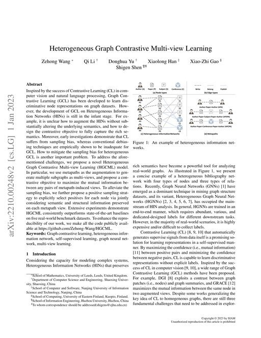 Main figure for Heterogeneous Graph Contrastive Multi-view Learning