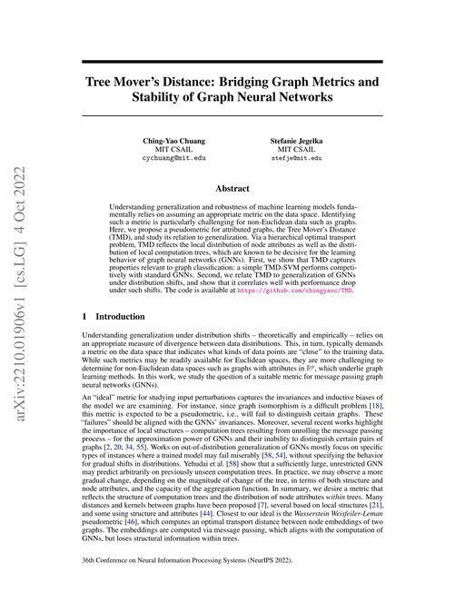 Main figure for Tree Mover's Distance: Bridging Graph Metrics and Stability of Graph Neural Networks