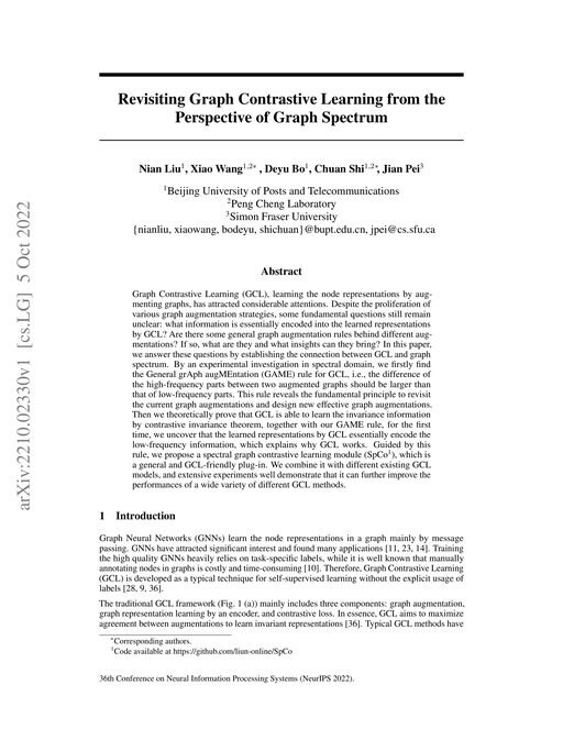 Main figure for Revisiting Graph Contrastive Learning from the Perspective of Graph Spectrum