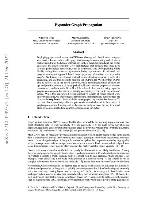 Main figure for Expander Graph Propagation