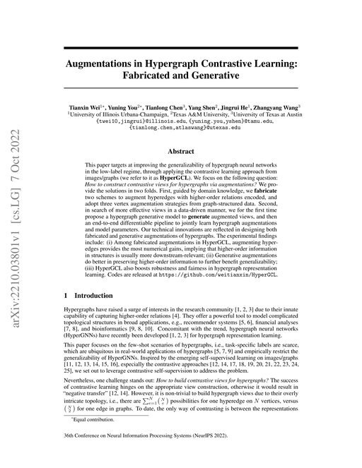 Main figure for Augmentations in Hypergraph Contrastive Learning: Fabricated and Generative