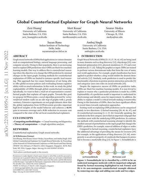 Main figure for Global Counterfactual Explainer for Graph Neural Networks