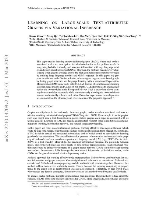 Main figure for Learning on Large-scale Text-attributed Graphs via Variational Inference