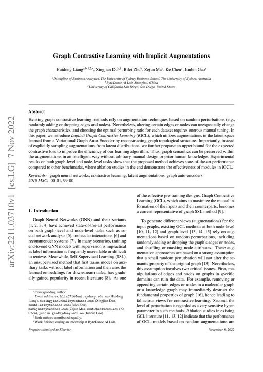 Main figure for Graph Contrastive Learning with Implicit Augmentations