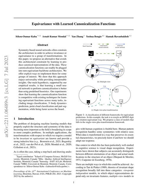 Main figure for Equivariance with Learned Canonicalization Functions