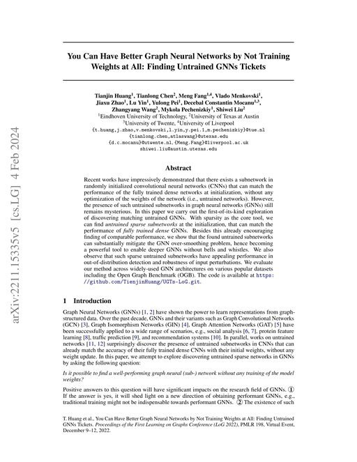 Main figure for You Can Have Better Graph Neural Networks by Not Training Weights at All: Finding Untrained GNNs Tickets