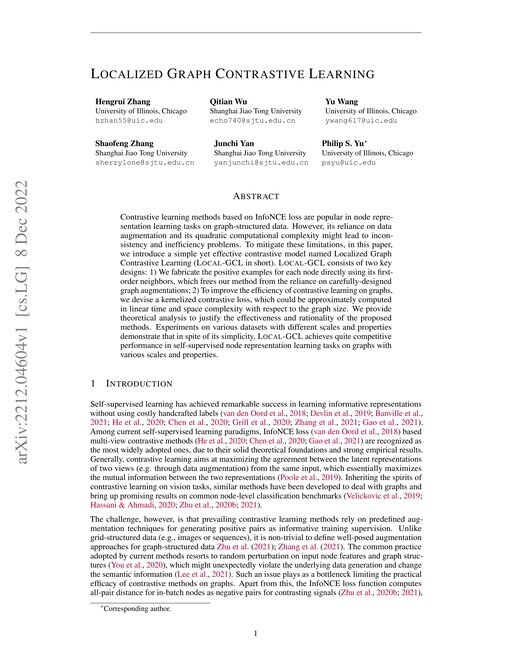 Main figure for Localized Graph Contrastive Learning