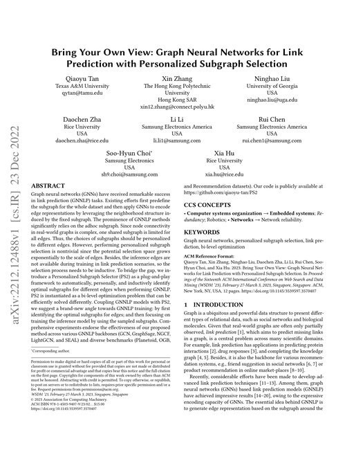 Main figure for Bring Your Own View: Graph Neural Networks for Link Prediction with Personalized Subgraph Selection