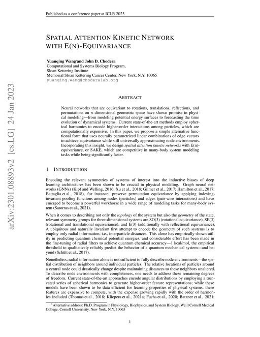 Main figure for Spatial Attention Kinetic Network with E(n)-Equivariance