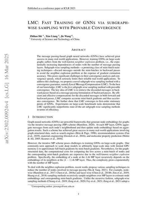 Main figure for LMC: Fast Training of GNNs via subgraph-wise sampling with Provable Convergence