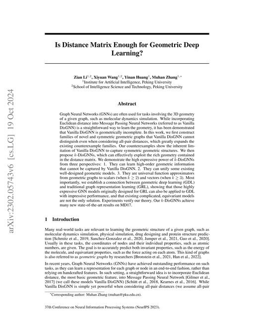 Main figure for Is Distance Matrix Enough for Geometric Deep Learning?