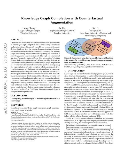 Main figure for Knowledge Graph Completion with Counterfactual Augmentation