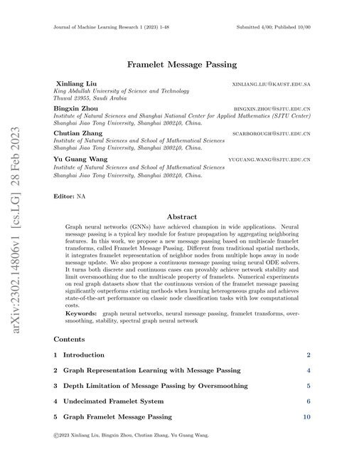 Main figure for Framelet Message Passing