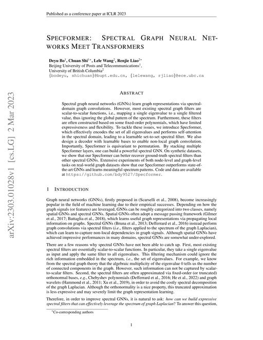 Main figure for Specformer: Spectral Graph Neural Networks Meet Transformers