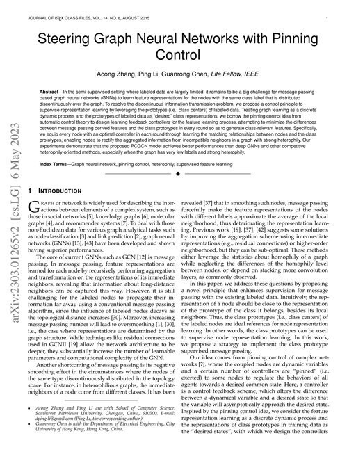 Main figure for Steering Graph Neural Networks with Pinning Control