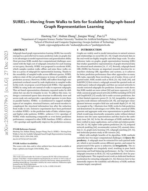 Main figure for SUREL+: Moving from Walks to Sets for Scalable Subgraph-based Graph Representation Learning