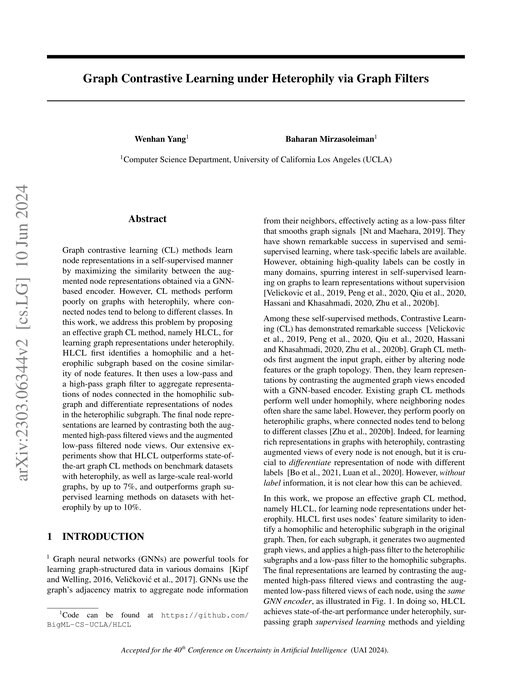 Main figure for Graph Contrastive Learning under Heterophily via Graph Filters