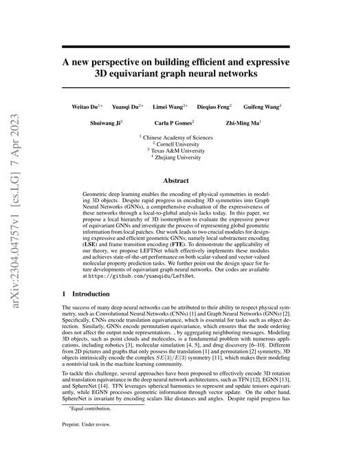 Main figure for A new perspective on building efficient and expressive 3D equivariant graph neural networks