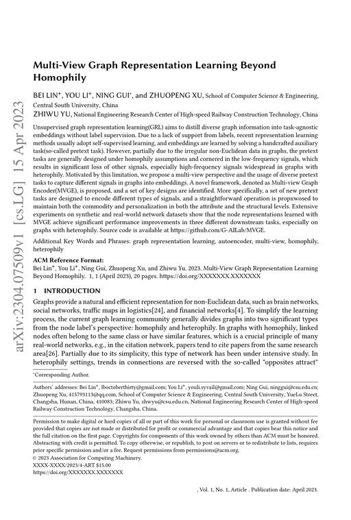 Main figure for Multi-View Graph Representation Learning Beyond Homophily