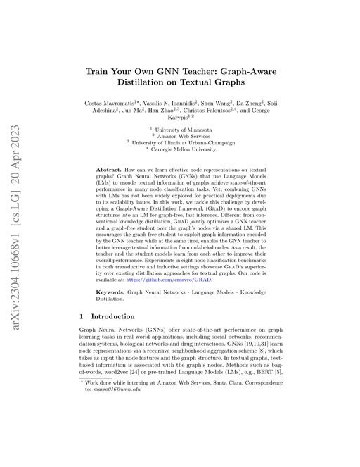 Main figure for Train Your Own GNN Teacher: Graph-Aware Distillation on Textual Graphs