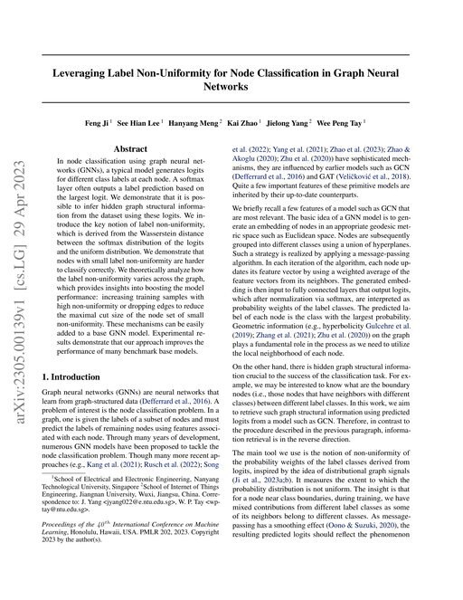 Main figure for Leveraging Label Non-Uniformity for Node Classification in Graph Neural Networks