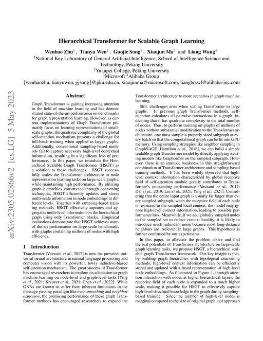 Main figure for Hierarchical Transformer for Scalable Graph Learning