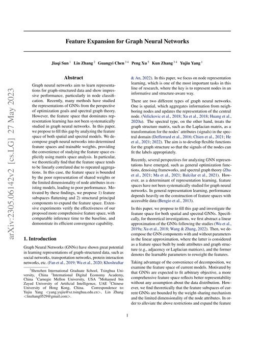 Main figure for Feature Expansion for Graph Neural Networks