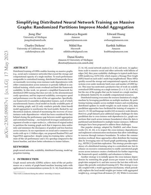 Main figure for Simplifying Distributed Neural Network Training on Massive Graphs: Randomized Partitions Improve Model Aggregation