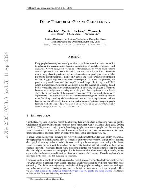 Main figure for Deep Temporal Graph Clustering