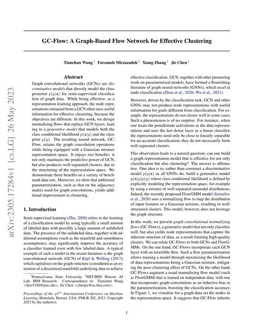 Main figure for GC-Flow: A Graph-Based Flow Network for Effective Clustering