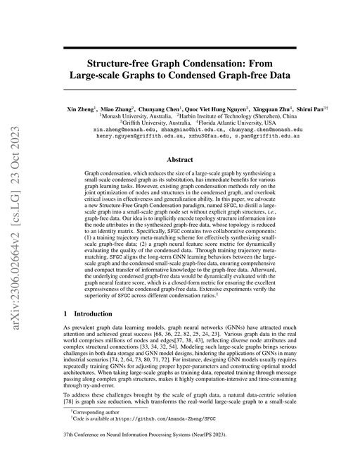 Main figure for Structure-free Graph Condensation: From Large-scale Graphs to Condensed Graph-free Data