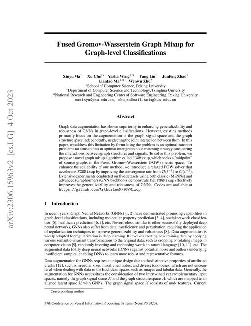 Main figure for Fused Gromov-Wasserstein Graph Mixup for Graph-level Classifications