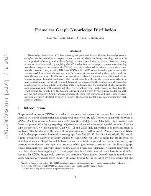 Main figure for Frameless Graph Knowledge Distillation