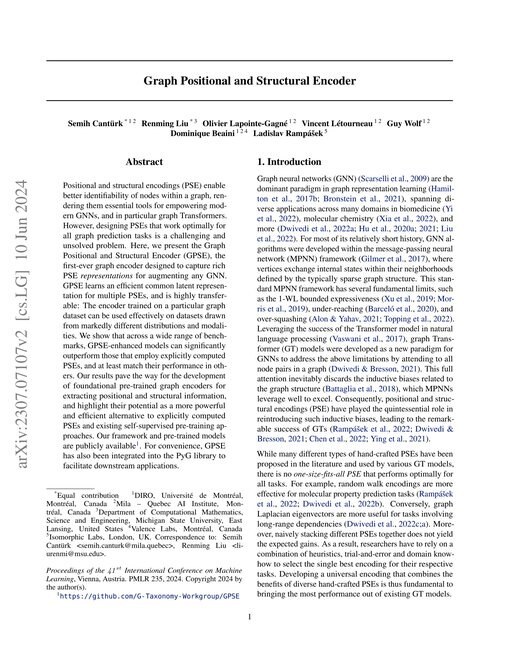 Main figure for Graph Positional and Structural Encoder