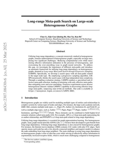 Main figure for Long-range Meta-path Search on Large-scale Heterogeneous Graphs