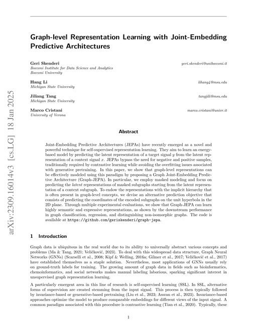 Main figure for Graph-level Representation Learning with Joint-Embedding Predictive Architectures