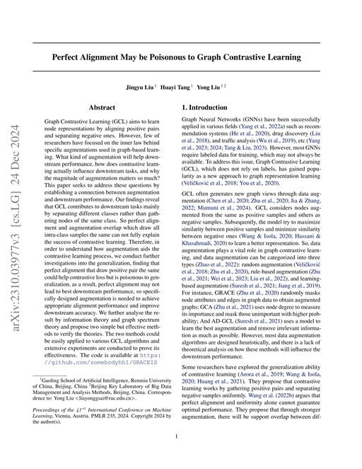 Main figure for Perfect Alignment May be Poisonous to Graph Contrastive Learning