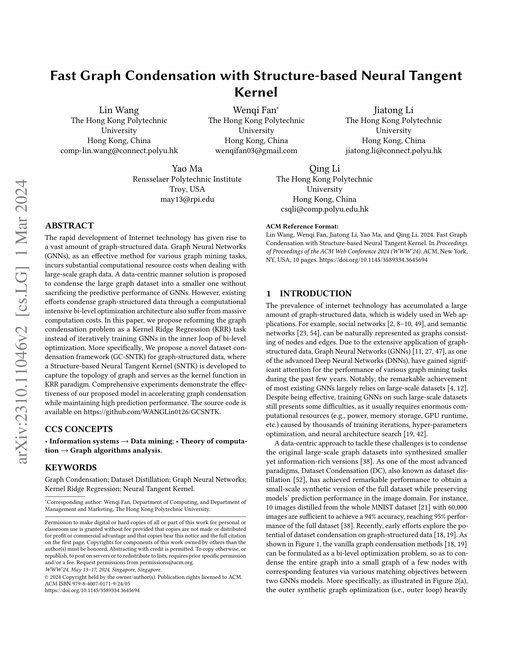 Main figure for Fast Graph Condensation with Structure-based Neural Tangent Kernel