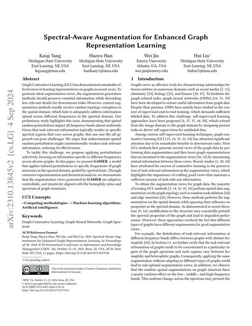 Main figure for Spectral-Aware Augmentation for Enhanced Graph Representation Learning
