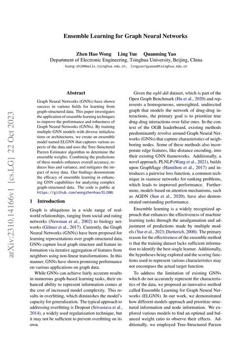 Main figure for Ensemble Learning for Graph Neural Networks