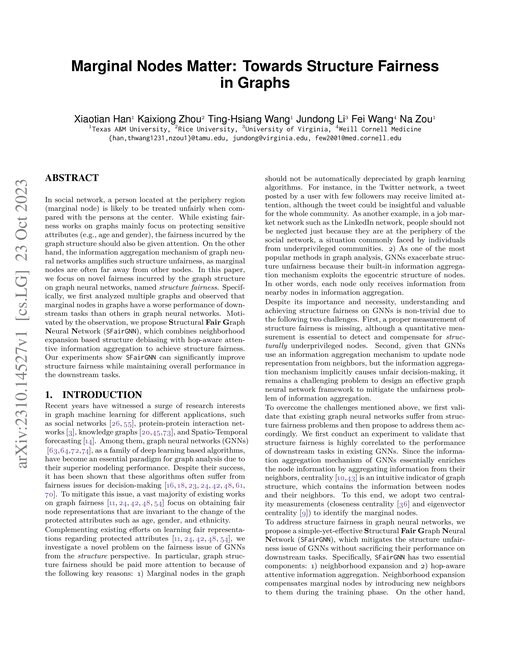 Main figure for Marginal Nodes Matter: Towards Structure Fairness in Graphs
